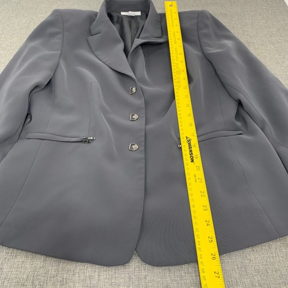 Dressbarn‎ Gray Suit Jacket Size 12 Lined 3 Snaps Closure Long Sleeve Polyester - Picture 2 of 15